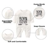 YSCULBUTOL Baby twins bodysuit with hat Born together friend forever baby boy clothes Toddler girl clothes Baby shower (White Bfbodysuit, 7-9 Months)