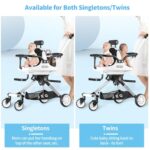 Single＆Double Stroller, Foldable Double Stroller Newborn and Toddler with Umbrella, Compact Lightweight Strollers for Infant & Toddler with Storage Basket, Single＆Twin Stroller for Baby Aged 0-6 Years