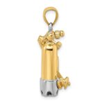 Jewelry Stores Network 14k Two-Tone Yellow Gold 3-D Twin Cylinder Scuba Diving Tanks Pendant 23 mm x 17 mm