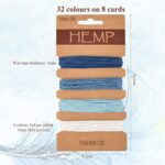 BUYGOO 30 Colors 160 Yards Hemp Cord String for Jewelry Making, Multi-Color Flax String Cord, Natural Twine Cord Rope String for Handmade Bracelets Keychains Craft Making Accessories, 1 mm