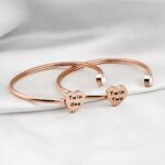 Gzrlyf Twin Cuff Bracelets Twin One Twin Two Jewelry Twin Gifts for Twins (Rose Gold)