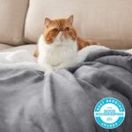 Bedsure Sherpa Fleece Throw Blanket Twin Size for Couch – Thick and Warm Blanket for Winter, Soft Fuzzy Plush Twin Blanket for All Seasons, Grey, 60×80 Inches