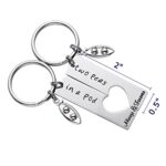 LParkin Two Peas In a Pod Best Friend Funny Keychain Set BFF Friends Jewelry Christmas Graduation Perfect Birthday Twins Sisters Best Gift Ideas for Friendship