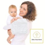 Lovely Care 12 Pack Muslin Burp Cloths 100% Cotton Muslin Cloths Large 20”x10” Extra Soft and Absorbent Baby Burping Cloth – White