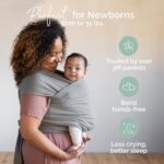 Boba Baby Wrap Carrier – Original Baby Carrier Wrap, Baby Sling for Newborns – Baby Wearing Essentials – Hands-Free Newborn Wrap Swaddle Holder, Newborn to Toddler Infant Baby Sling, 7-35 lbs (Grey)