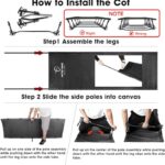 HITORHIKE Camping Cot Compact Folding Cot Bed for Outdoor Backpacking Camping Cot Bed (Black)