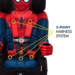 KidsEmbrace Marvel Spider-Man 2-in-1 Forward-Facing Booster Car Seat LATCH | 5-Point Harness Booster 22-65lbs converts to Belt-Positioning Booster 40-100lbs | Adjustable