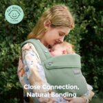 Momcozy Baby Carrier with Natural Cotton Linen, Built to Last, Ergonomic Design, 7-44lbs for Infant and Toddler, Lightweight and Comfortable, Hands-Free for Moms&Dads, Sage Green