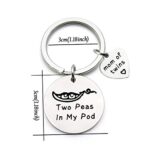 CHOROY Mom of Twins Keychain Gift Two Peas in My Pod Mother’s Day Gift for Twin Mama Baby Reveal (mom of twins keychain)
