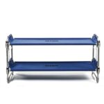 Disc-O-Bed Youth Double Cot Kid-O-Bunk, Modular for Bunk Beds, Dual Cots, or Bench with 2 Carry Bags for Portable Transport, Navy