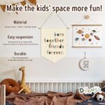 Dilemat Twins Nursery Decor Boho Born Together Friends Forever Linen Pennant Banner，Playroom Decor Wall Hanging Flag Banner for Nursery Siblings Kids Room Playroom，Twin Gifts