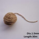 DLLTEC Qinlu-Natural Jute Twine 30m/Roll Hemp String Hang Tag Label Rope Craft Cord Twine Stationery DIY Decor Jute String DIY Clip Hemp Rope, for Arts (Color : Dia. 1.5mm)