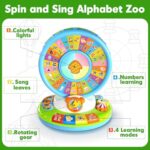 Learning Toy for Kids 1 2 3 Year Old Boys Girls, Spin and Sing Alphabet Zoo with Sounds, Interactive Educational Toys for Toddler 2-3, First Christmas 1st Birthday Gifts Toy