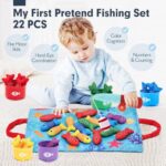 hahaland Montessori Toys for 1 Year Old – 10 in 1 Cloth Toddler Fishing Game with Stacking Cups, Baby Toy 12-18 Months One Year Old Boy Birthday Gift, Toddler Toys for 1 2 Year Old Boy Girl Gifts