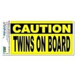GRAPHICS & MORE Caution Twins on Board Automotive Car Refrigerator Locker Vinyl Magnet