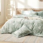 Bedsure Twin Comforter Set – 5 Pieces Floral Sage Green Soft Bedding Sets, Twin Bed in a Bag with Botanical Flowers Comforter, Sheets, Pillowcase & Sham