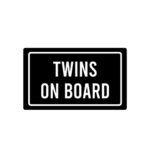Vinyl Wall Art Decal – Twins On Board – 3.5″ x 6″ – Safety Rectangle Sign Design Modern Baby Quote Sticker for Car Window Kids in Family Minivan Cars Decor