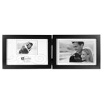 Malden International Designs Black Concept Wood Picture Frame, Double Horizontal, 2-4×6, Black