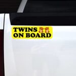 StickerTalk Two Boys Twins on Board Vinyl Sticker, 10 inches by 3 inches