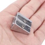 1/5pcs Metal Pencil Sharpener with Twin Hole, Portable Mini Pencil Sharpener for Home School Office Stationery Supplies(1PC)
