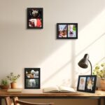 Golden State Art, 4×6 Double Picture Frame, Display Two 4×6 Photos – Solid Wood – Real Glass For Tabletop Or Wall Mounting (Black, 1 Pack)