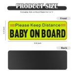 2PCS Baby on Board Magnet for Car,Reflective Baby on Board Sticker Magnet as Warning Sign to Others,Eye-catching Babies on Boards Signs for Car Magnets Cars Accessories