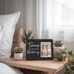 Hkclccf Twins picture frame, Twins photo frame,Twins Are a Double Blessed,4 x 6 Inch Phoro