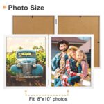 AEVETE 8×10 Picture Frames Double Hinged Wood Folding Photo Frames Vertical with Plexiglass Front, White
