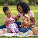 BABESIDE Black Baby Dolls Twins – 17inch Realistic Soft Cloth Body Dolls with Brown Eyes, 3+ Year Old Girls Gifts, Ideal for Nurturing, Interactive Play & Cuddling